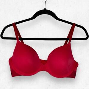 Victoria’s Secret Pink Wear Everywhere Push Up Bra Red Love Pink Size 36C